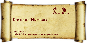 Kauser Martos névjegykártya